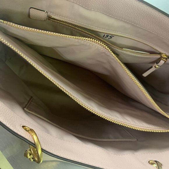 Tory Burch Bag Purse Light Pink Oak Leather Tote - Picture 5 of 7